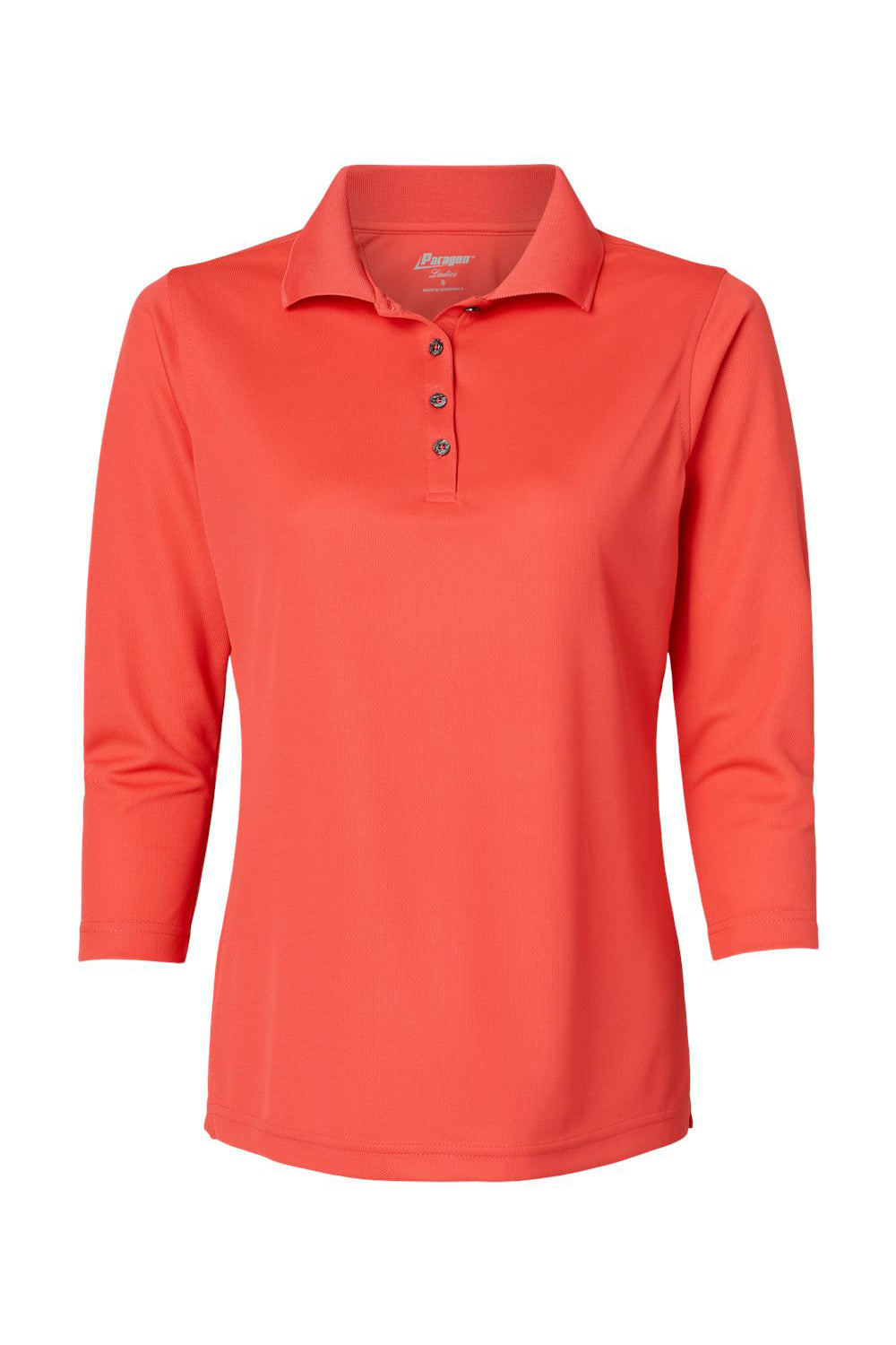 Paragon 120 Womens Lady Palm 3/4 Sleeve Polo Shirt Melon Flat Front