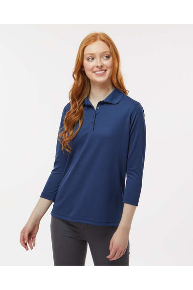 Paragon 120 Womens Lady Palm 3/4 Sleeve Polo Shirt Navy Blue Model Front
