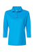 Paragon 120 Womens Lady Palm 3/4 Sleeve Polo Shirt Turquoise Blue Flat Front