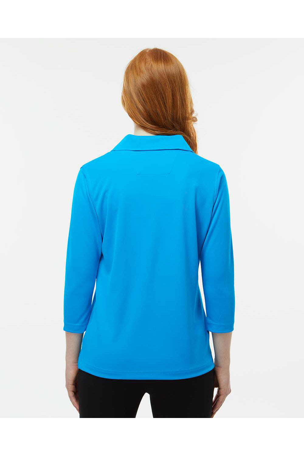 Paragon 120 Womens Lady Palm 3/4 Sleeve Polo Shirt Turquoise Blue Model Back