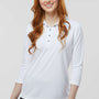 Paragon Womens Lady Palm Moisture Wicking 3/4 Sleeve Polo Shirt - White