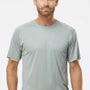 Paragon Mens Islander Performance Moisture Wicking Short Sleeve Crewneck T-Shirt - Medium Grey