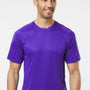 Paragon Mens Islander Performance Moisture Wicking Short Sleeve Crewneck T-Shirt - Purple