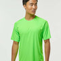 Paragon Mens Islander Performance Moisture Wicking Short Sleeve Crewneck T-Shirt - Neon Lime Green - NEW