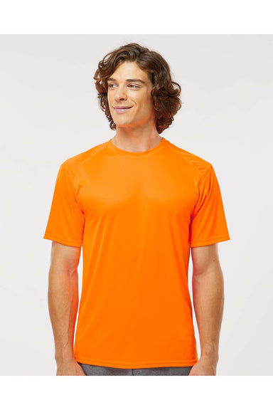 Paragon 200 Mens Islander Performance Short Sleeve Crewneck T-Shirt Neon Orange Model Front