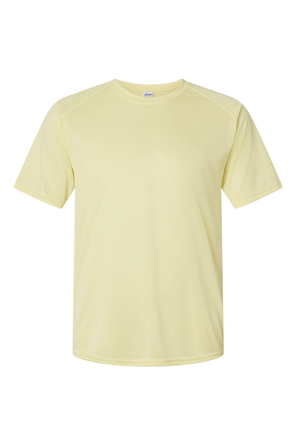 Paragon 200 Mens Islander Performance Short Sleeve Crewneck T-Shirt Pale Yellow Flat Front