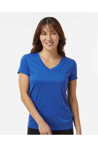 Paragon 203 Womens Vera Short Sleeve V-Neck T-Shirt Royal Blue Model Front