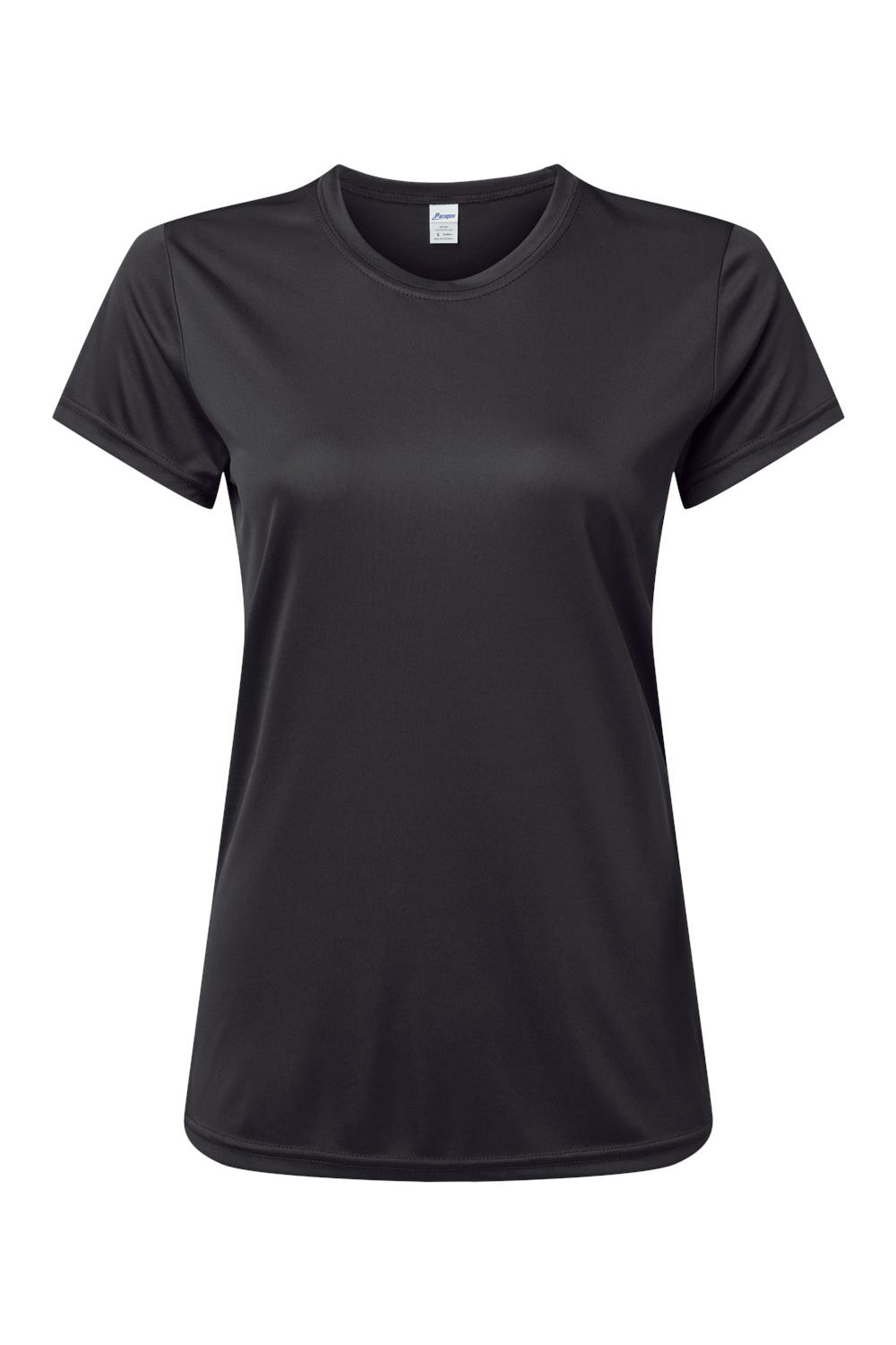 Paragon 204 Womens Islander Performance Short Sleeve Crewneck T-Shirt Black Flat Front