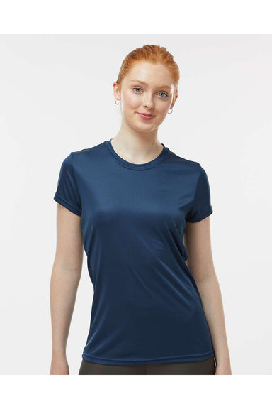 Paragon 204 Womens Islander Performance Short Sleeve Crewneck T-Shirt Navy Blue Model Front