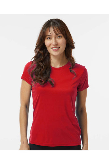Paragon 204 Womens Islander Performance Short Sleeve Crewneck T-Shirt Red Model Front
