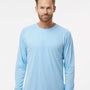 Paragon Mens Islander Performance Moisture Wicking Long Sleeve Crewneck T-Shirt - Blue Mist - NEW