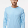 Paragon Mens Islander Performance Moisture Wicking Long Sleeve Crewneck T-Shirt - Blue Mist