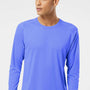 Paragon Mens Islander Performance Moisture Wicking Long Sleeve Crewneck T-Shirt - Bimini Blue