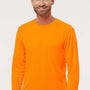 Paragon Mens Islander Performance Moisture Wicking Long Sleeve Crewneck T-Shirt - Neon Orange