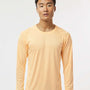 Paragon Mens Islander Performance Moisture Wicking Long Sleeve Crewneck T-Shirt - Peach - NEW