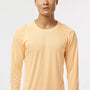 Paragon Mens Islander Performance Moisture Wicking Long Sleeve Crewneck T-Shirt - Peach