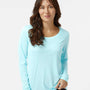 Paragon Womens Islander Performance Moisture Wicking Long Sleeve Scoop Neck T-Shirt - Aqua Blue - NEW