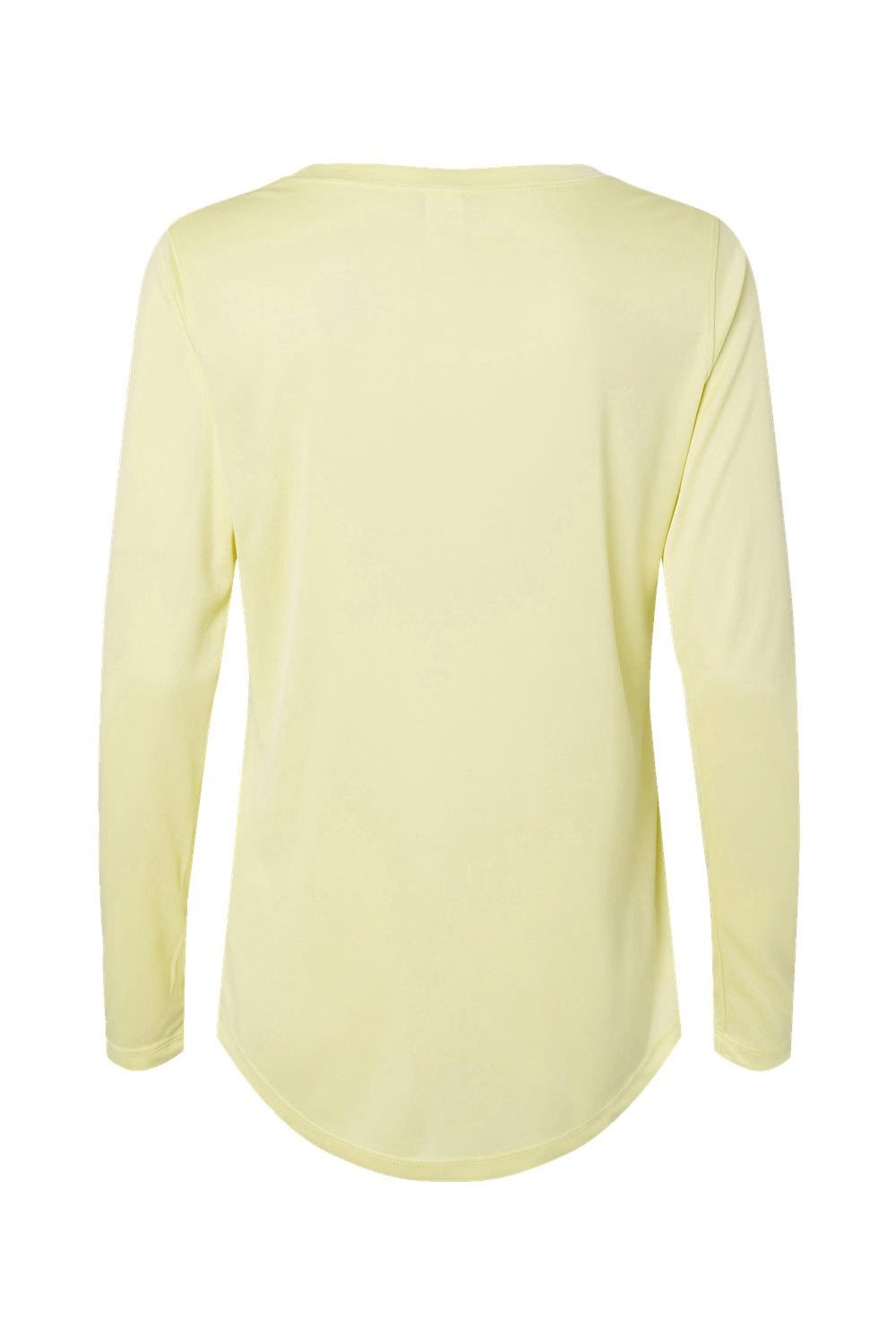 Paragon 214 Womens Islander Performance Long Sleeve Scoop Neck T-Shirt Pale Yellow Flat Back