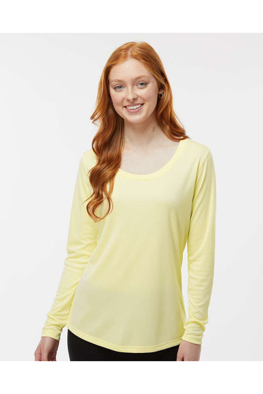 Paragon 214 Womens Islander Performance Long Sleeve Scoop Neck T-Shirt Pale Yellow Model Front