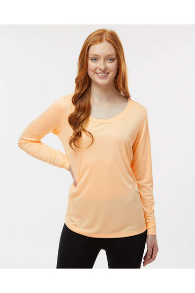 Paragon 214 Womens Islander Performance Long Sleeve Scoop Neck T-Shirt Peach Model Front