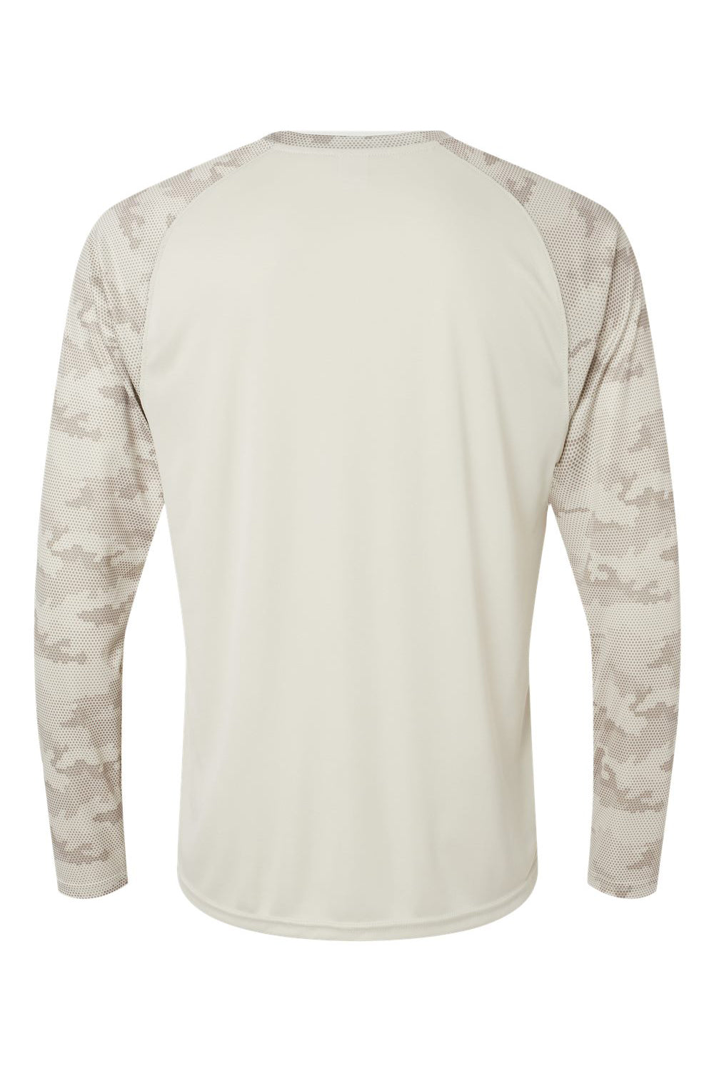 Paragon 216 Mens Cayman Performance Camo Colorblocked Long Sleeve Crewneck T-Shirt Sand Flat Back