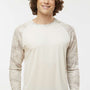 Paragon Mens Cayman Performance Moisture Wicking Camo Colorblock Long Sleeve Crewneck T-Shirt - Sand