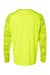 Paragon 216 Mens Cayman Performance Camo Colorblocked Long Sleeve Crewneck T-Shirt Safety Green Flat Back