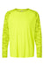 Paragon 216 Mens Cayman Performance Camo Colorblocked Long Sleeve Crewneck T-Shirt Safety Green Flat Front