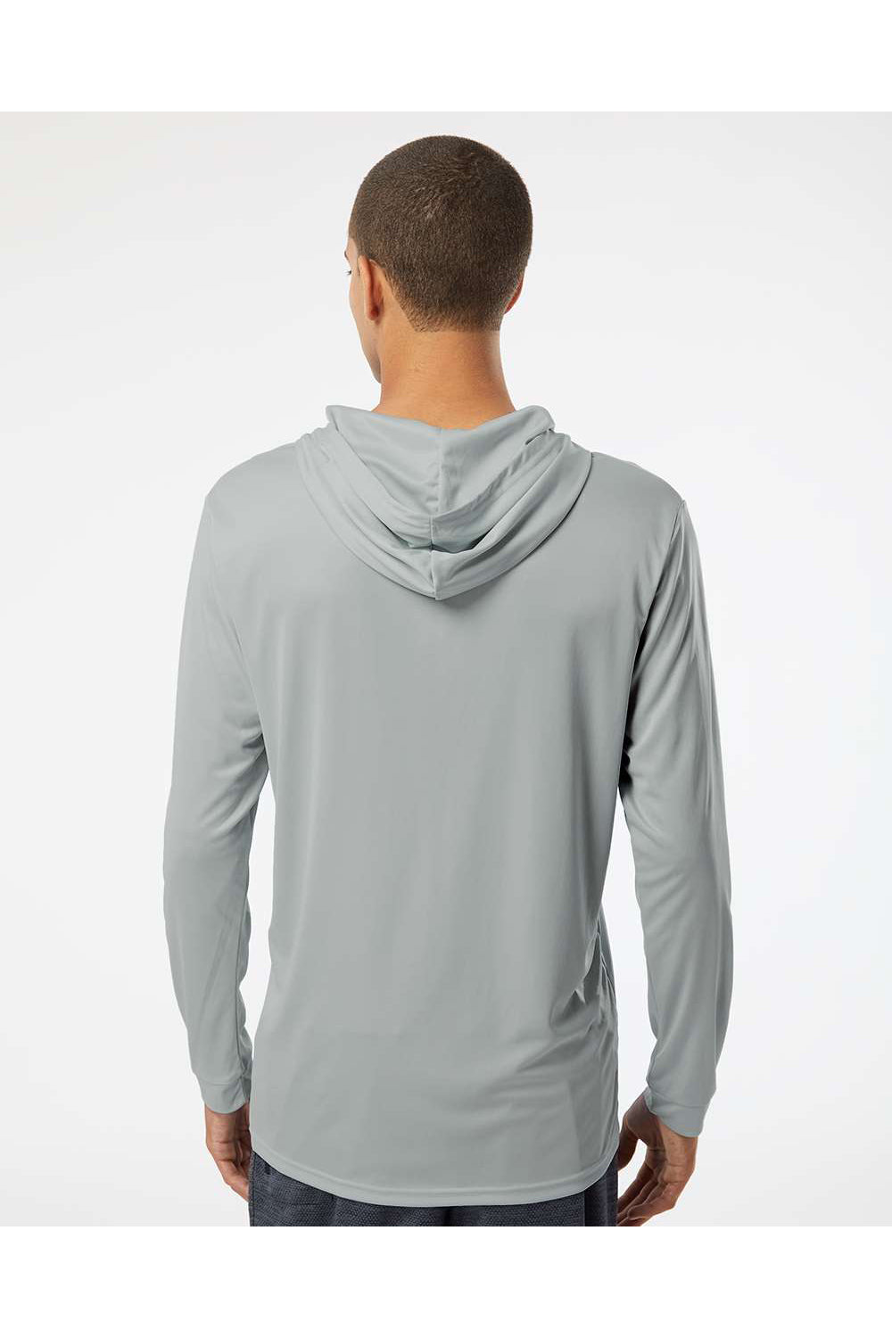 Paragon 220 Mens Bahama Performance Long Sleeve Hooded T-Shirt Hoodie Medium Grey Model Back