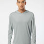 Paragon Mens Bahama Performance Moisture Wicking Long Sleeve Hooded T-Shirt Hoodie - Medium Grey - NEW
