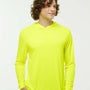 Paragon Mens Bahama Performance Moisture Wicking Long Sleeve Hooded T-Shirt Hoodie - Safety Green - NEW