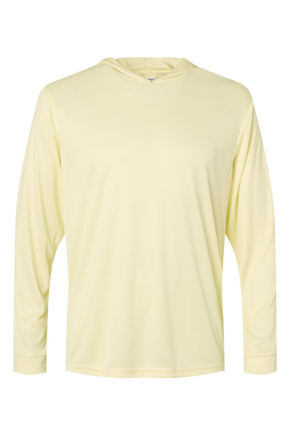 Paragon 220 Mens Bahama Performance Long Sleeve Hooded T-Shirt Hoodie Pale Yellow Flat Front