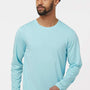 Paragon Mens Aruba Extreme Performance Moisture Wicking Long Sleeve Crewneck T-Shirt - Aqua Blue