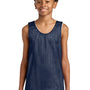 A4 Youth Reversible Moisture Wicking Mesh Tank Top - Navy Blue/White