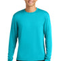 A4 Mens Performance Moisture Wicking Long Sleeve Crewneck T-Shirt - Electric Blue