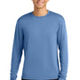 A4 Mens Performance Moisture Wicking Long Sleeve Crewneck T-Shirt - Light Blue