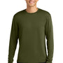A4 Mens Performance Moisture Wicking Long Sleeve Crewneck T-Shirt - Military Green