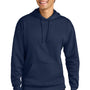 A4 Mens Sprint Tech Fleece Hooded Sweatshirt w/ Pouch Pocket - Navy Blue