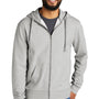 Allmade Mens Organic French Terry Full Zip Hooded Sweatshirt Hoodie w/ Pockets - Heather Granite Grey