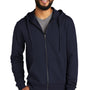 Allmade Mens Organic French Terry Full Zip Hooded Sweatshirt Hoodie w/ Pockets - Night Sky Navy Blue