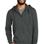 Allmade Mens Organic French Terry Full Zip Hooded Sweatshirt Hoodie w/ Pockets - Terrain Grey