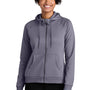 Allmade Womens CVC Fleece Full Zip Hooded Sweatshirt Hoodie w/ Pockets - Cosmic Purple