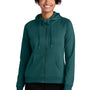 Allmade Womens CVC Fleece Full Zip Hooded Sweatshirt Hoodie w/ Pockets - Deep Sea Green