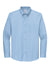 Brooks Brothers Mens Wrinkle Resistant Nailhead Long Sleeve Button Down Shirt w/ Pocket Newport Blue Flat Front
