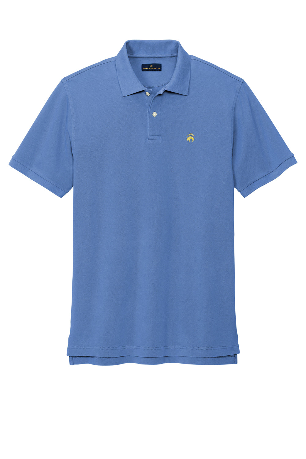 Brooks Brothers Mens Pique Short Sleeve Polo Shirt Charter Blue Flat Front