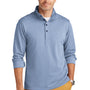Brooks Brothers Mens 1/4 Button Down Sweatshirt - Heather Aegean Blue