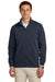 Brooks Brothers Mens Double Knit 1/4 Zip Sweatshirt Night Navy Blue Model Front