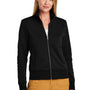 Brooks Brothers Womens Double Knit Full Zip Sweatshirt w/ Pockets - Deep Black