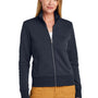 Brooks Brothers Womens Double Knit Full Zip Sweatshirt w/ Pockets - Night Navy Blue