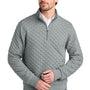 Brooks Brothers Mens Diamond Quilt 1/4 Zip Sweatshirt - Heather Light Shadow Grey - COMING SOON